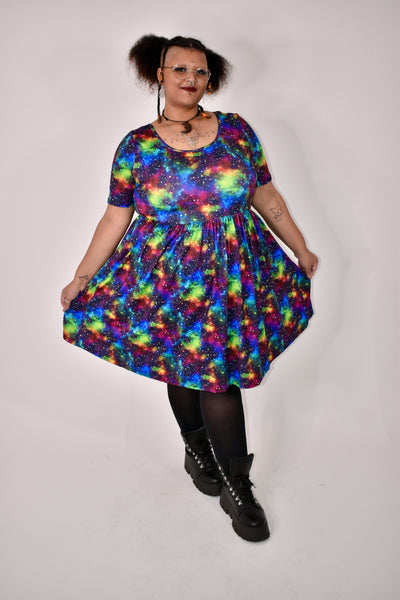 Rainbow Galaxy 2-Way Pocket Skater Dress