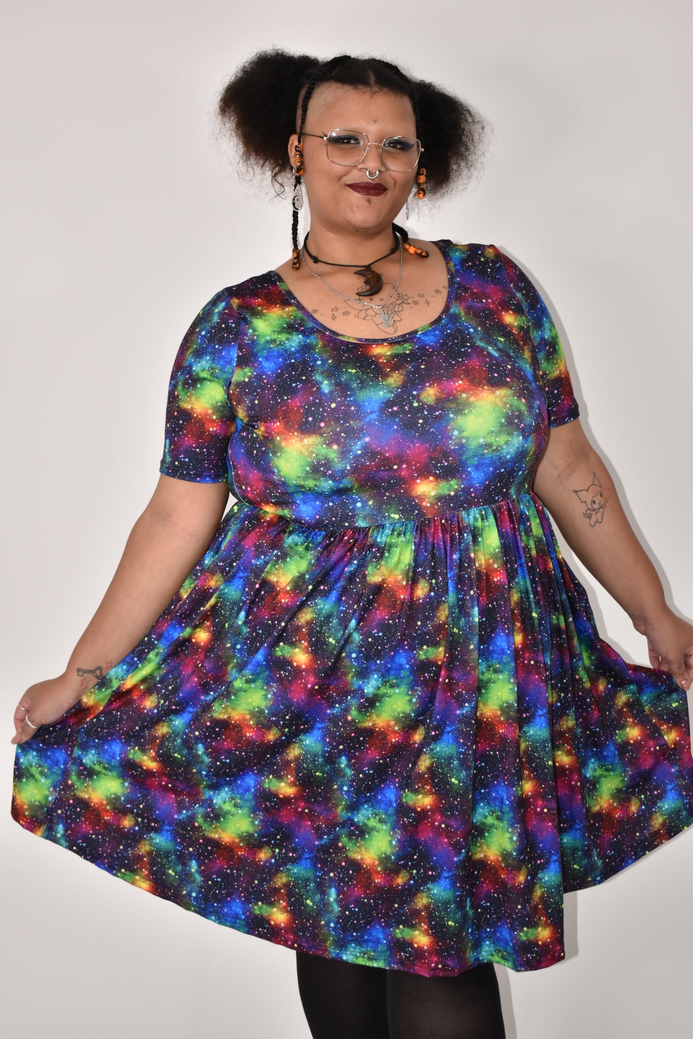 Rainbow Galaxy 2-Way Pocket Skater Dress