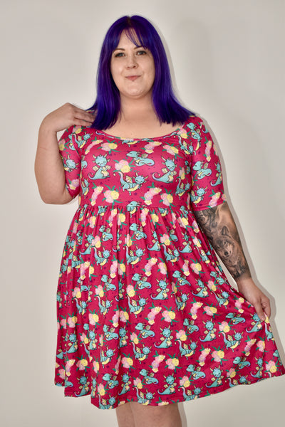 Delightful Dragons 2-Way Pocket Skater Dress