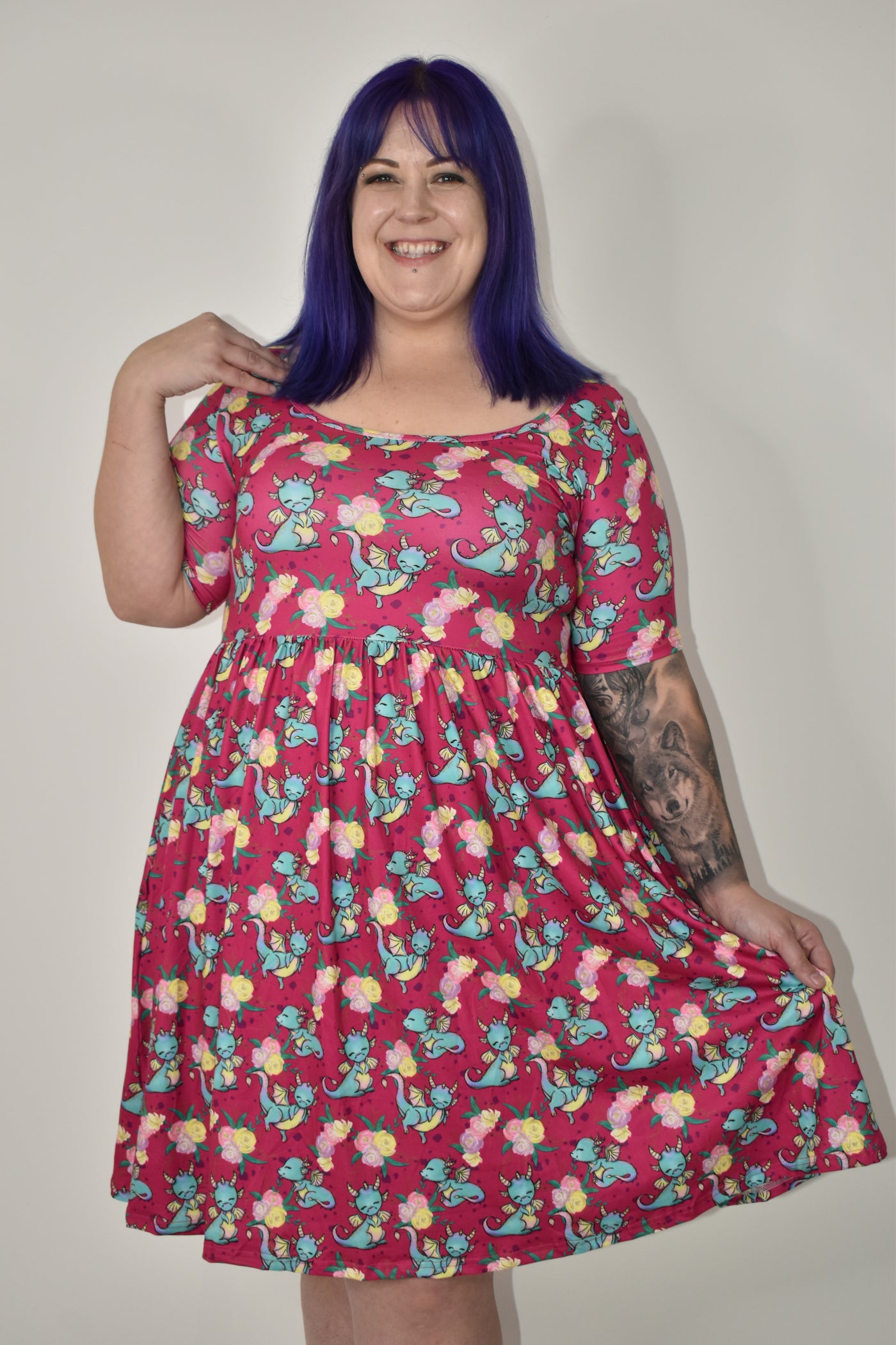 Delightful Dragons 2-Way Pocket Skater Dress