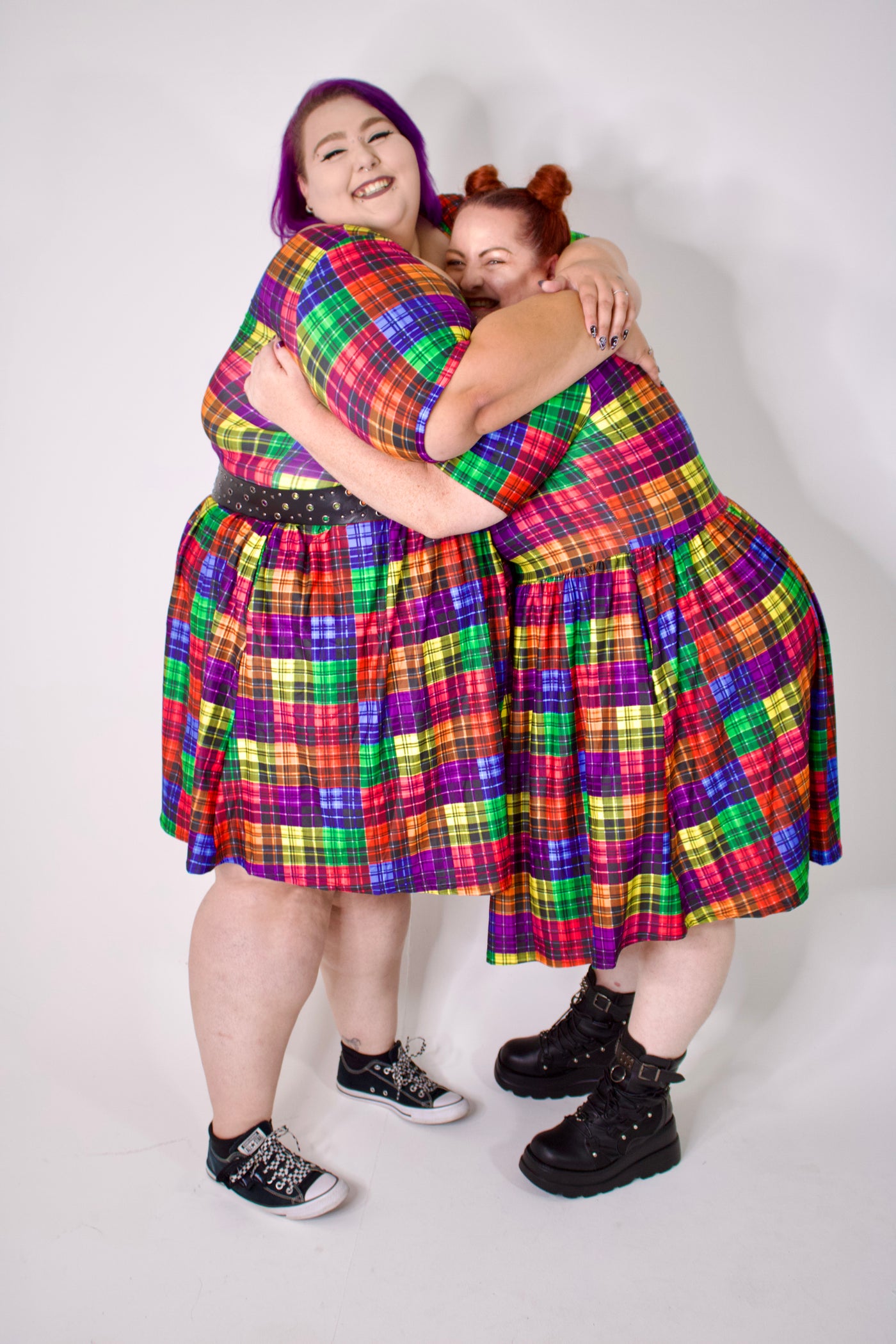 Trippy Tartan 2-Way Pocket Skater Dress