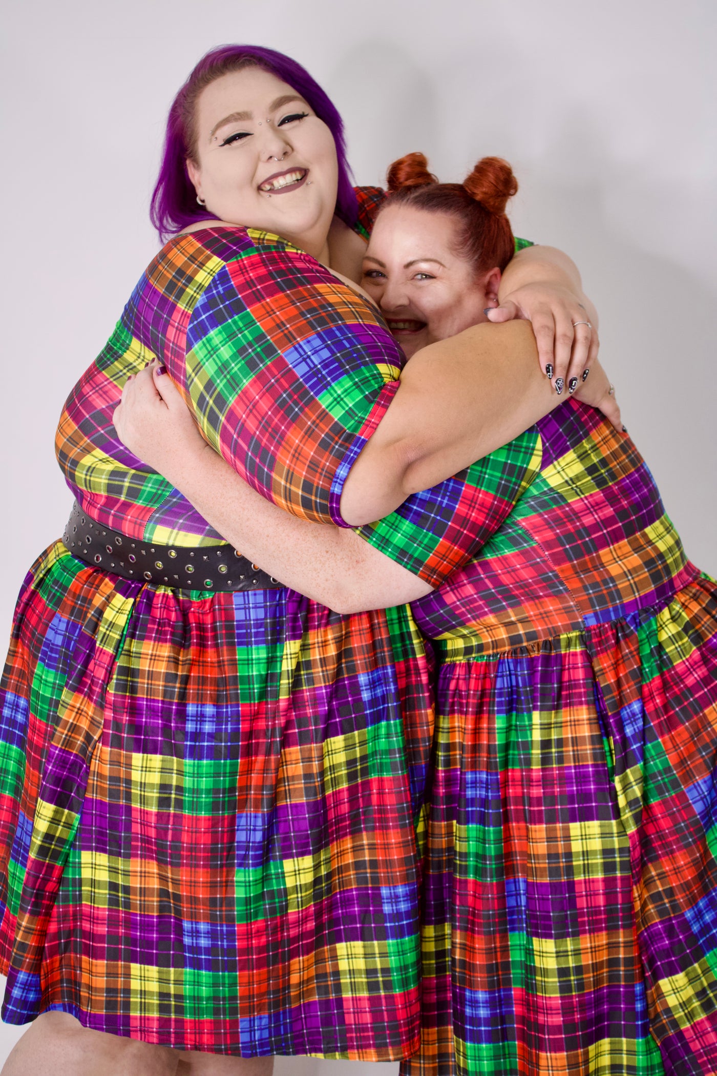 Trippy Tartan 2-Way Pocket Skater Dress
