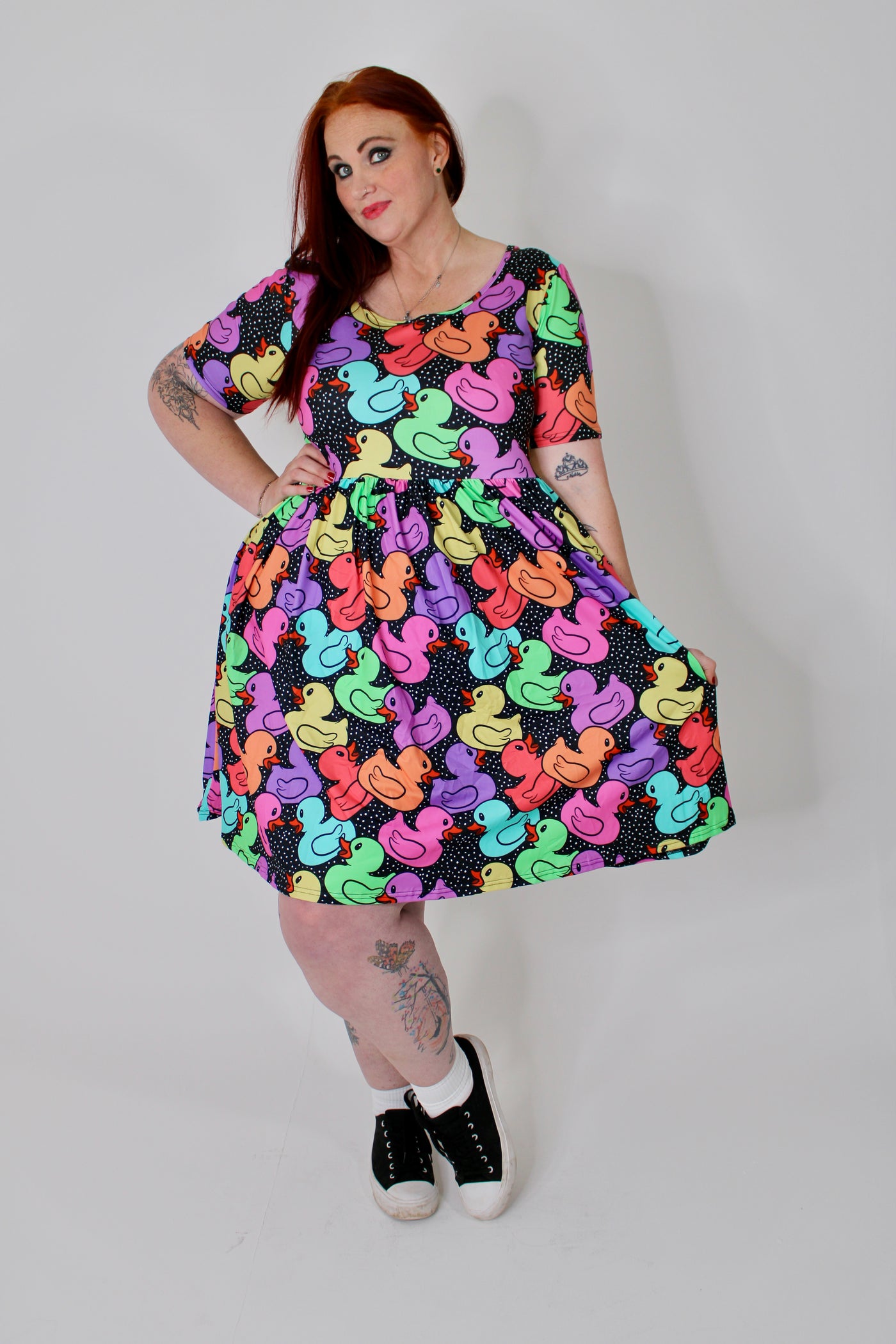 Gone Quackers 2-Way Pocket Skater Dress