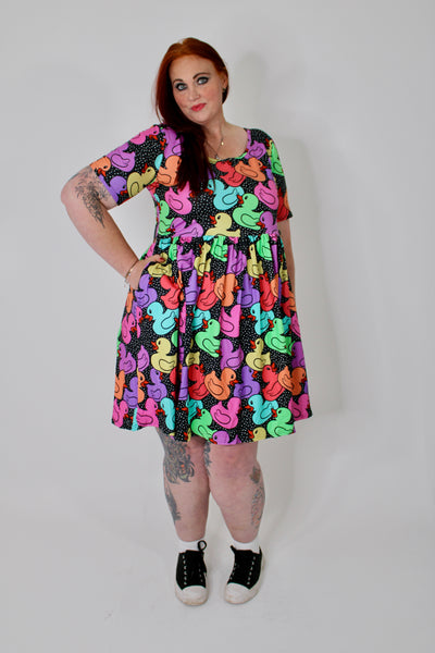 Gone Quackers 2-Way Pocket Skater Dress