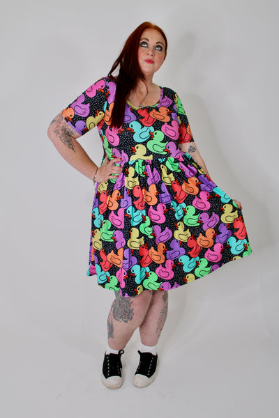 Gone Quackers 2-Way Pocket Skater Dress
