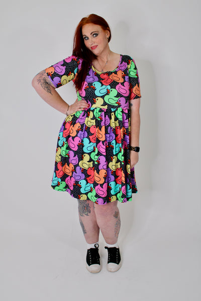 Gone Quackers 2-Way Pocket Skater Dress