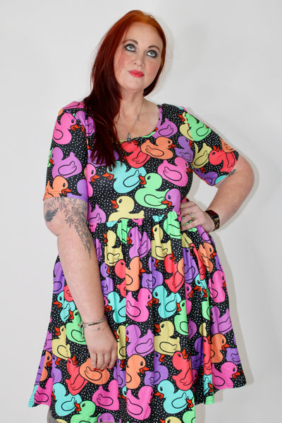 Gone Quackers 2-Way Pocket Skater Dress