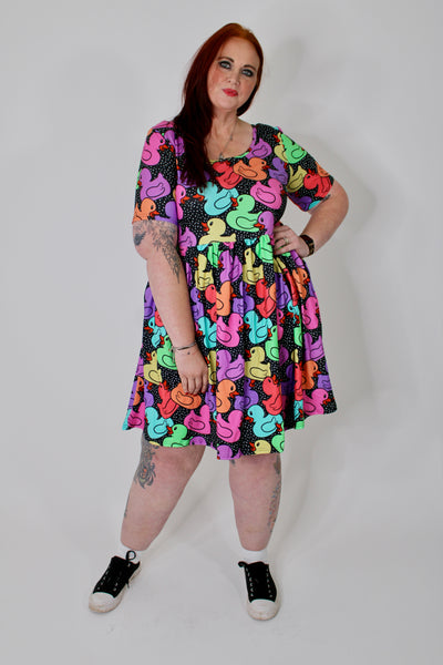 Gone Quackers 2-Way Pocket Skater Dress