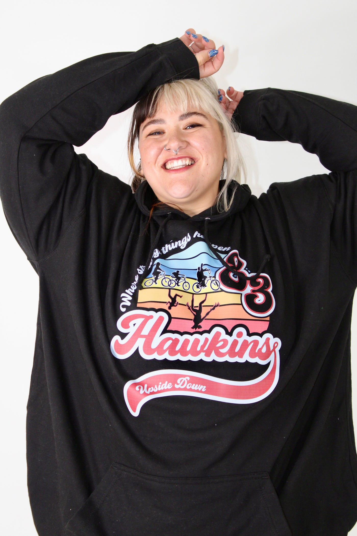 Black "Hawkins" Standard Unisex Hoodie