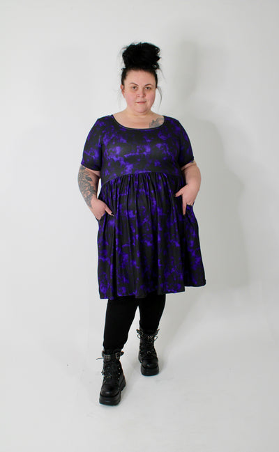 Purple Smoke 2-Way Pocket Skater Dress