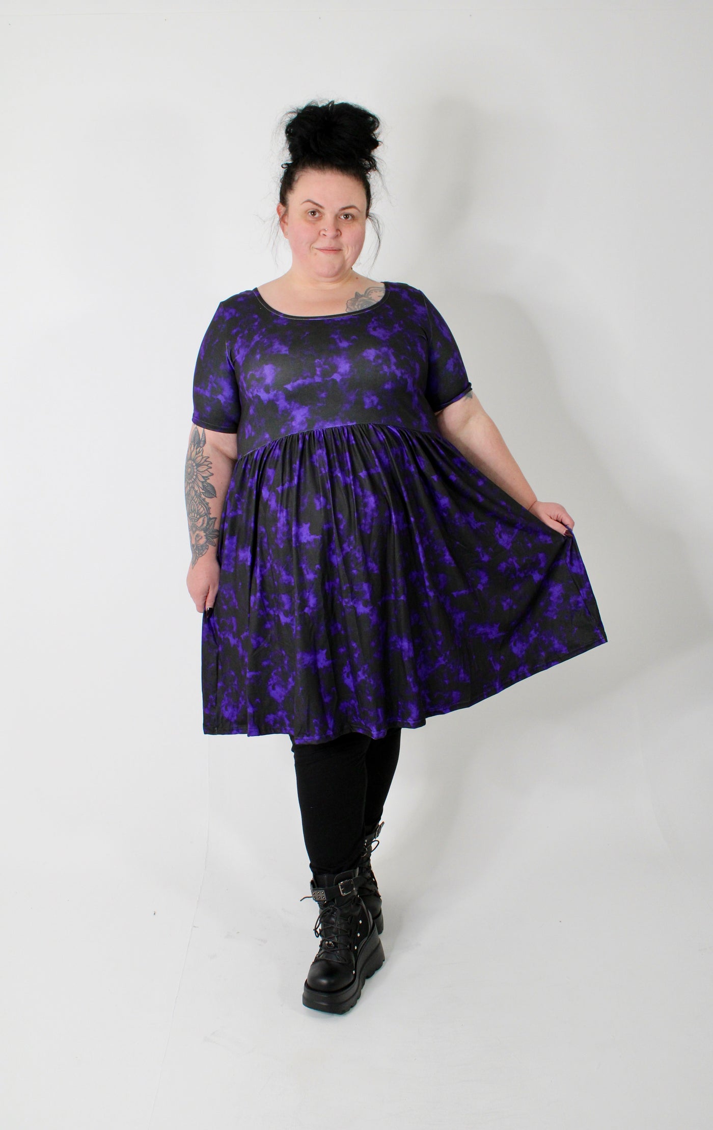 Purple Smoke 2-Way Pocket Skater Dress