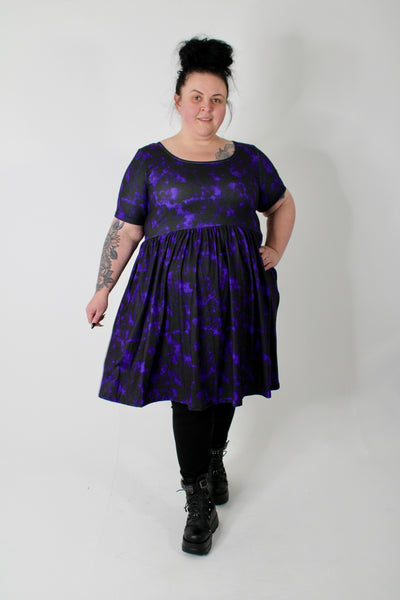 Purple Smoke 2-Way Pocket Skater Dress