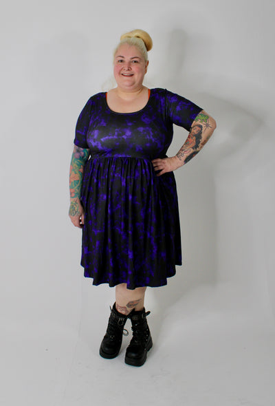 Purple Smoke 2-Way Pocket Skater Dress