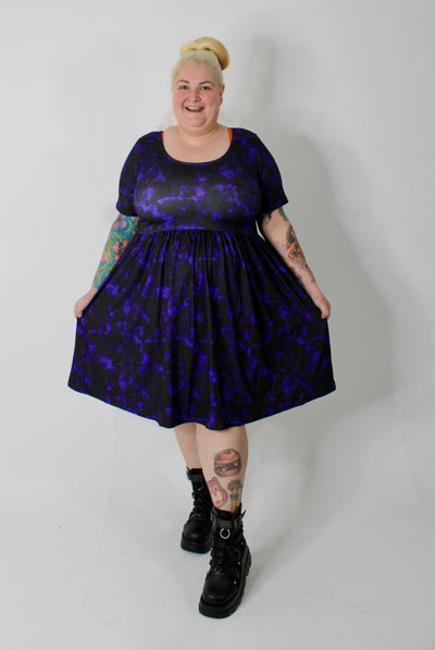Purple Smoke 2-Way Pocket Skater Dress