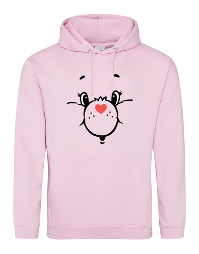 Pink "Bear Face" Standard Unisex Hoodie