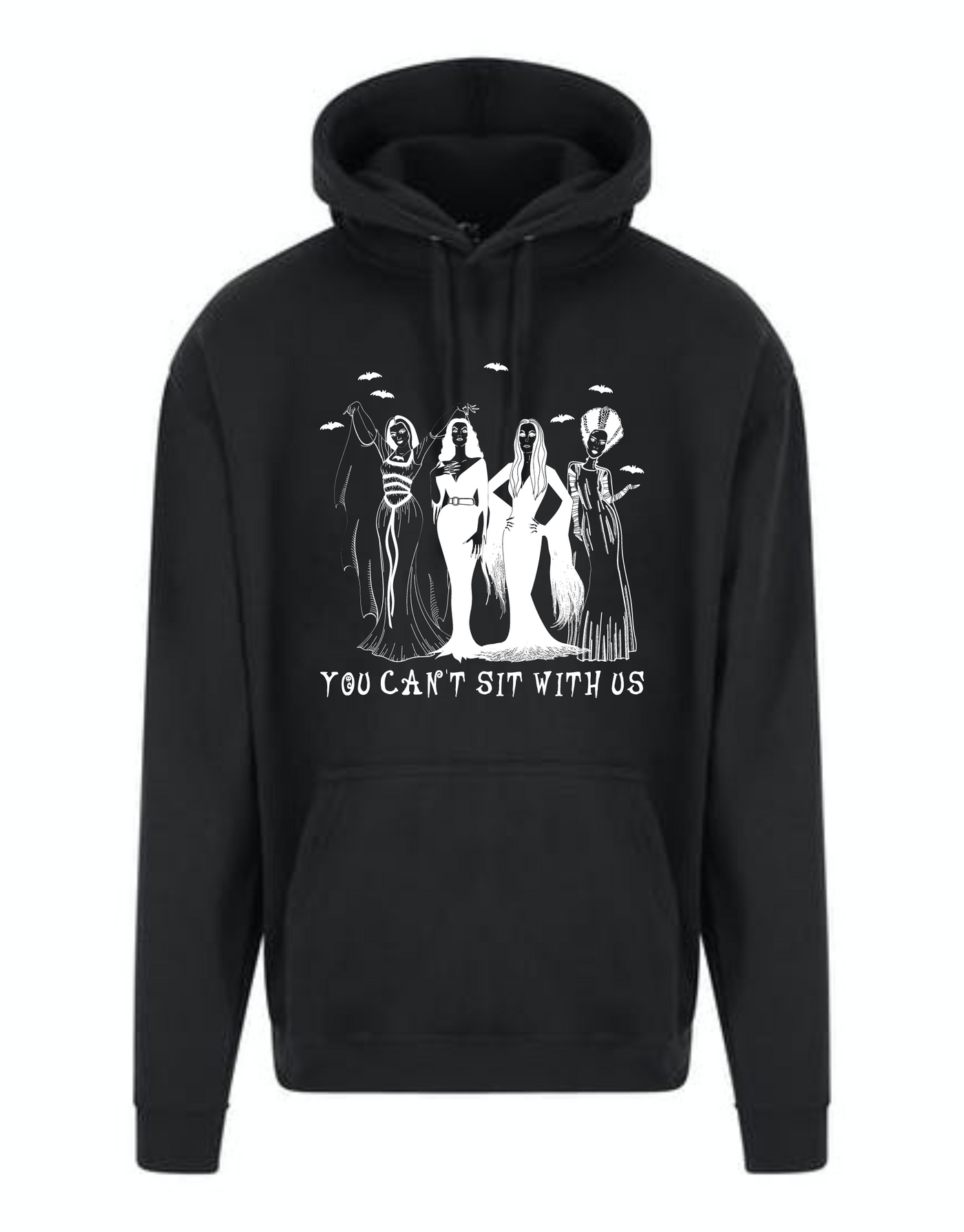 Black "You Can't Sit With Us" Longline Unisex Hoodie