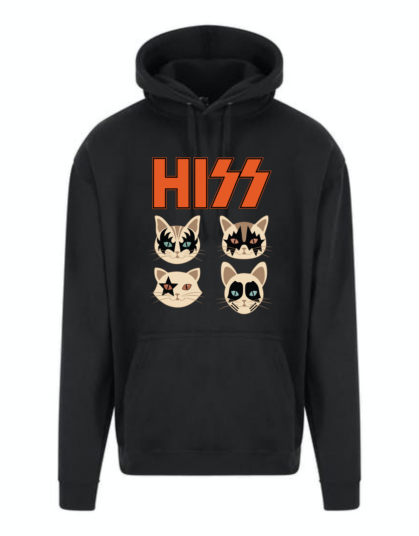 Black "Hiss" Longline Unisex Hoodie