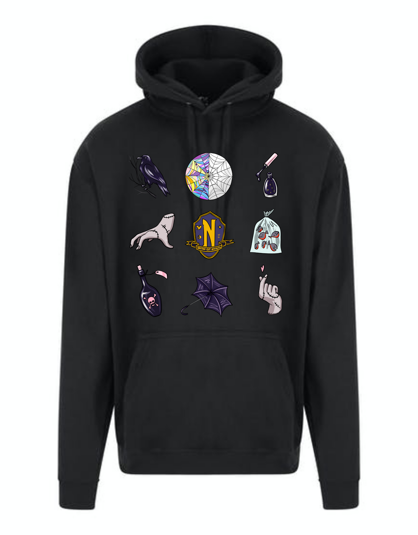 Black "Dancing Queen Flash" Longline Unisex Hoodie