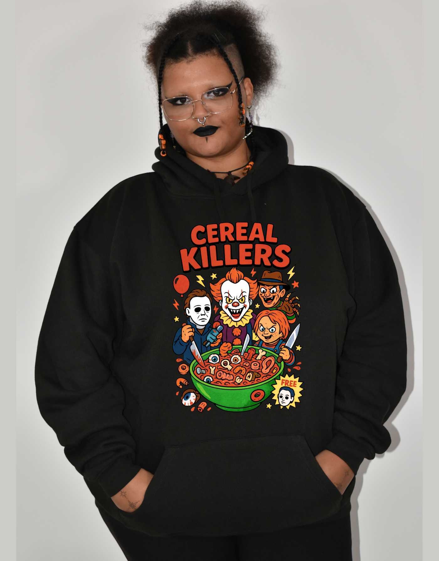 Black "Cereal Killer" Standard Unisex Hoodie