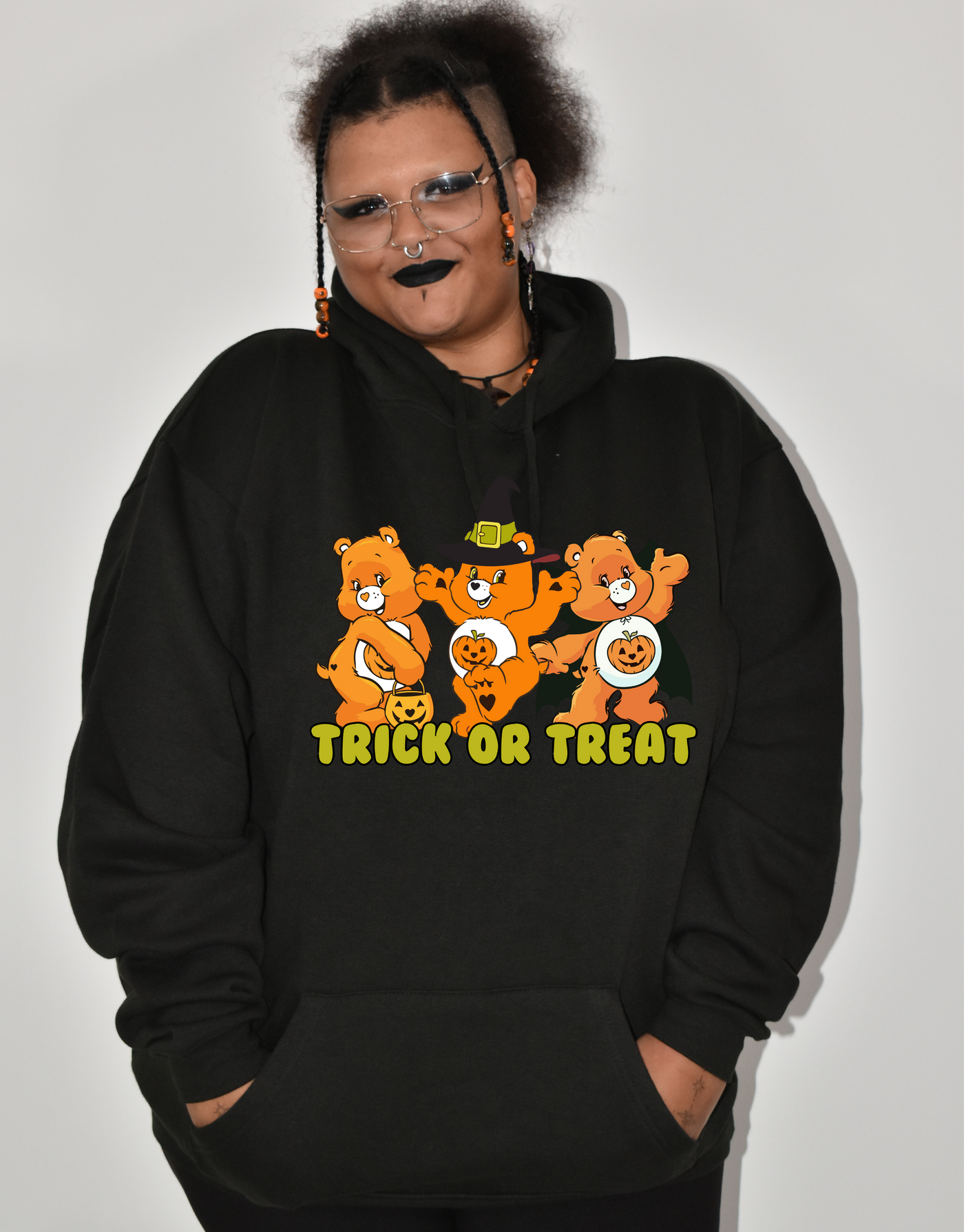 Black "Trick Or Treat" Bears Standard Unisex Hoodie