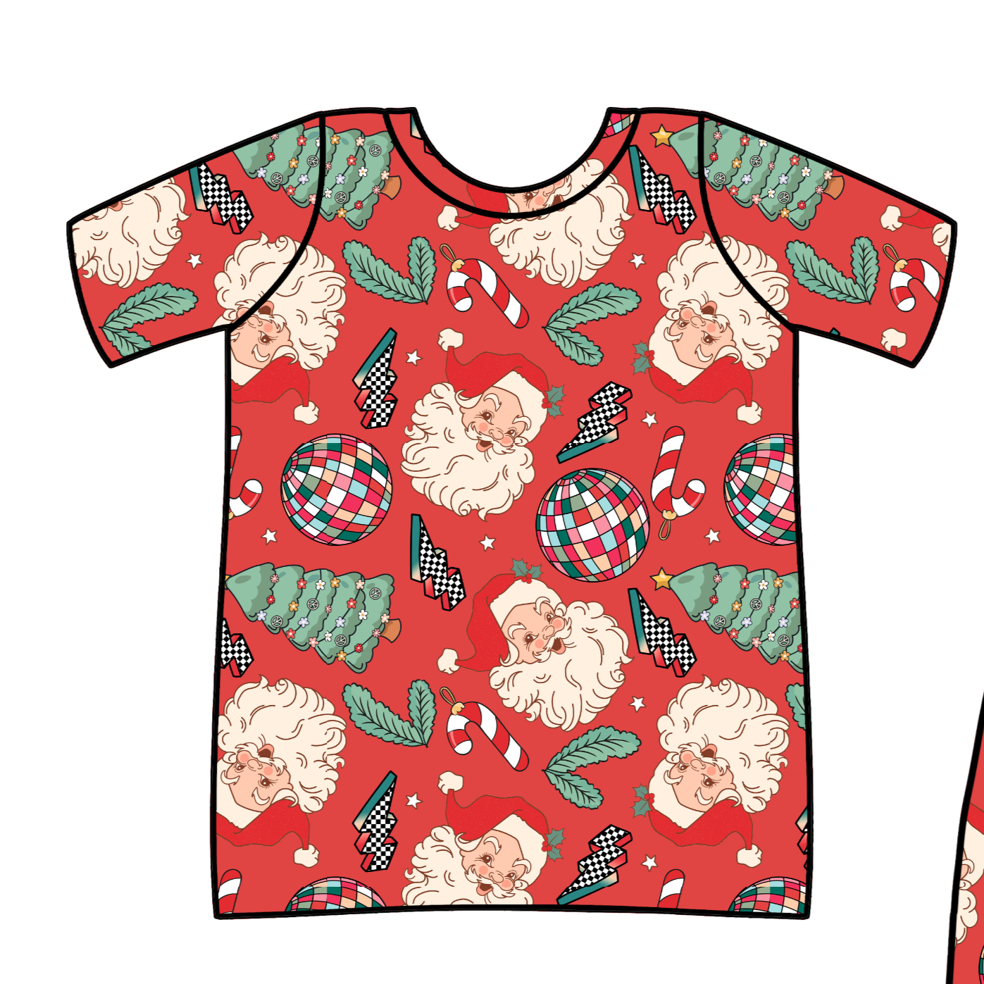 Retro Santa Supersoft Lounge Top