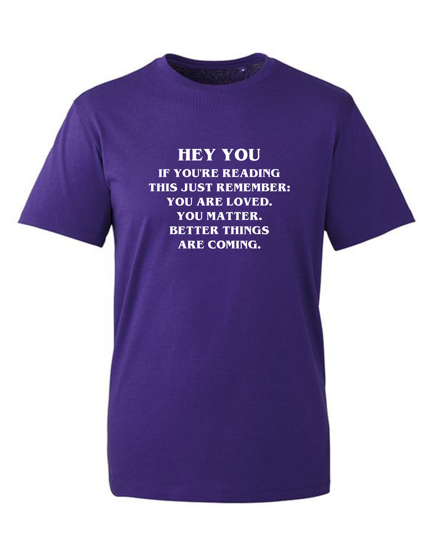 Purple "Hey You!" Unisex Organic T-Shirt