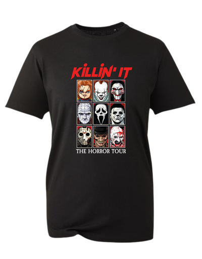 Black "Killin' It" Front & Back Unisex Organic T-Shirt