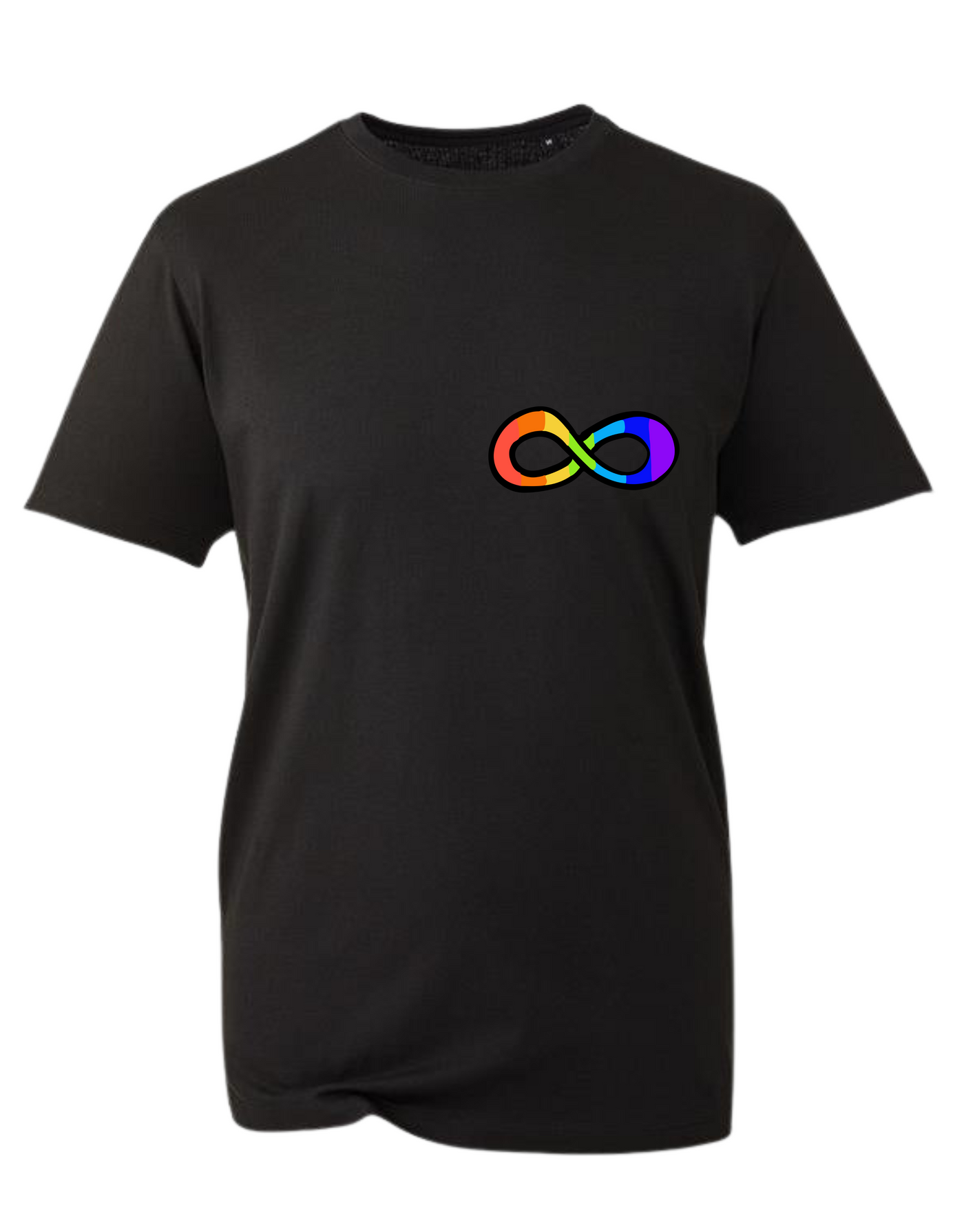 Black Rainbow Infinity Unisex Organic T-Shirt