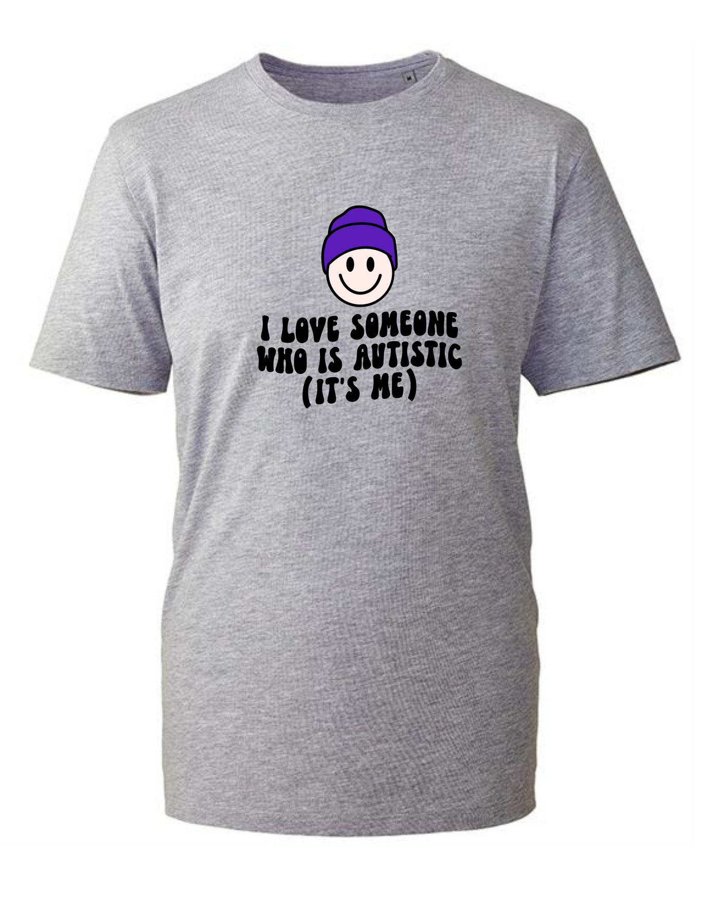 Light Grey "I Love Someone With Autism" Unisex Organic T-Shirt