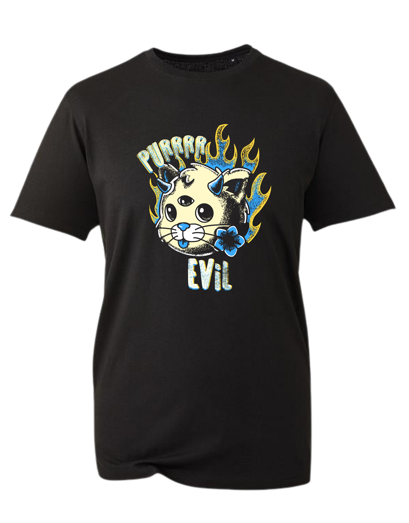 Black "Purrr Evil" Unisex Organic T-Shirt