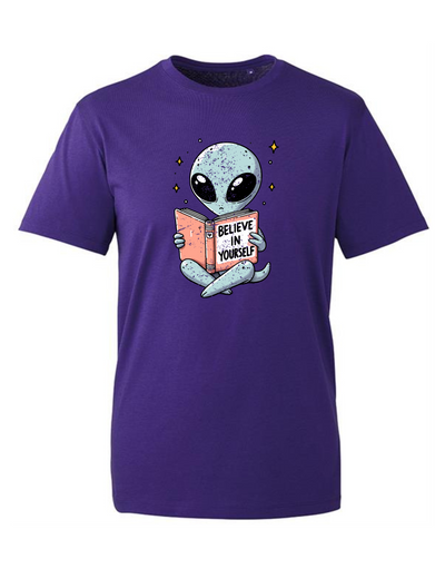 "Believe In Yourself" Alien Unisex Organic T-Shirt