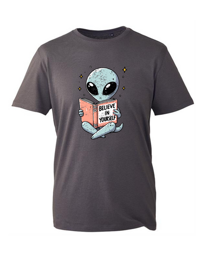 "Believe In Yourself" Alien Unisex Organic T-Shirt