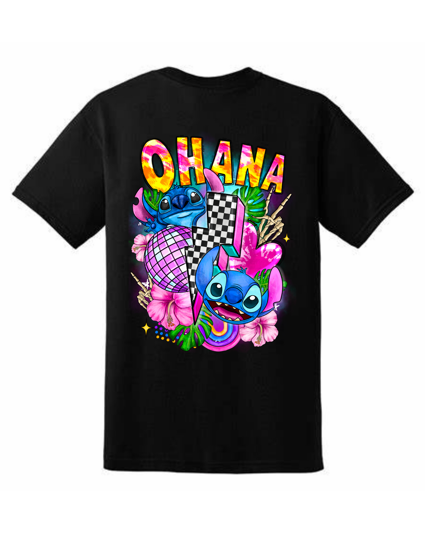 Black "Ohana" Front & Back Unisex Organic T-Shirt