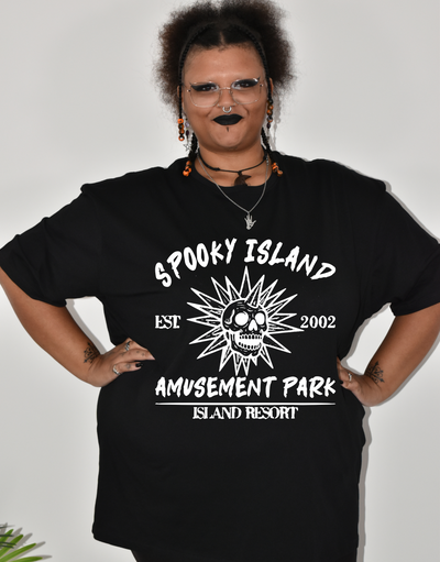 Black "Spooky Island" Unisex Organic T-Shirt