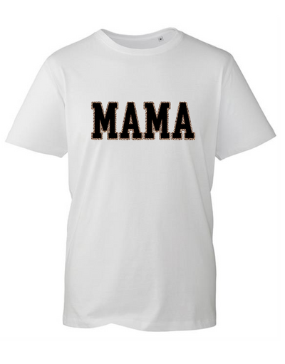 "Mama" Varsity Print Unisex Organic T-Shirt