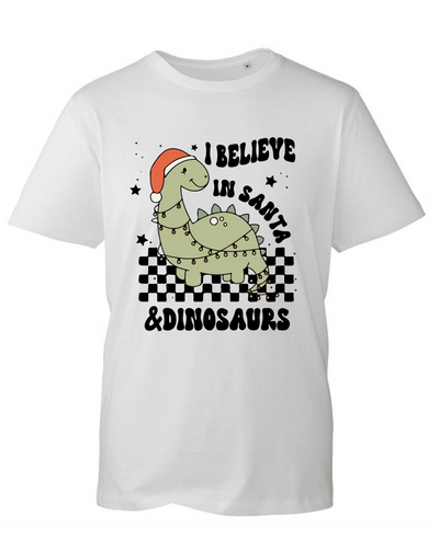 "Santa & Dinosaurs" Unisex Organic T-Shirt