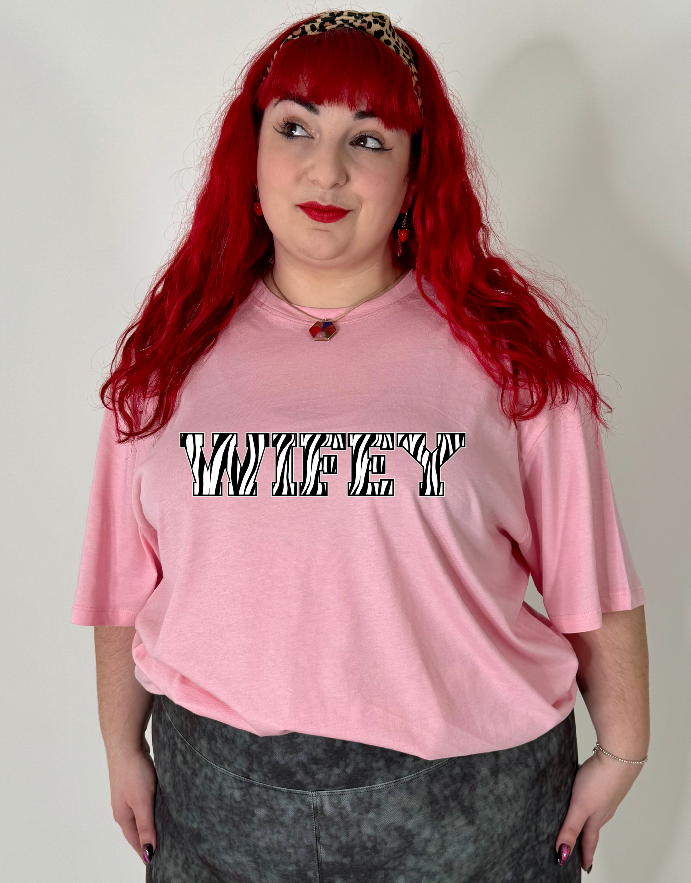 "Wifey" Varsity Print Unisex Organic T-Shirt
