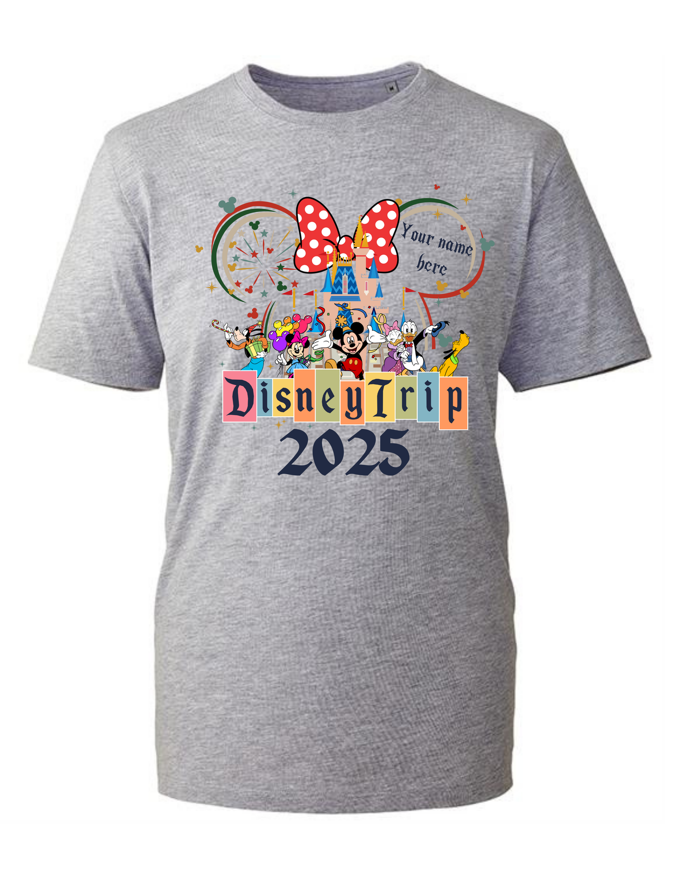 Disney Trip 2025 Personalised Adult Unisex Organic T-Shirt