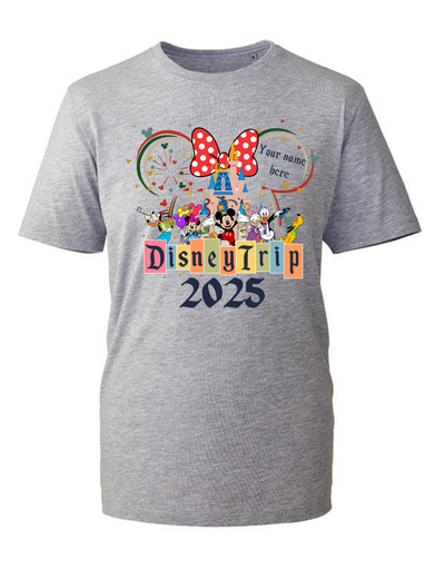 Disney Trip 2025 Personalised Adult Unisex Organic T-Shirt