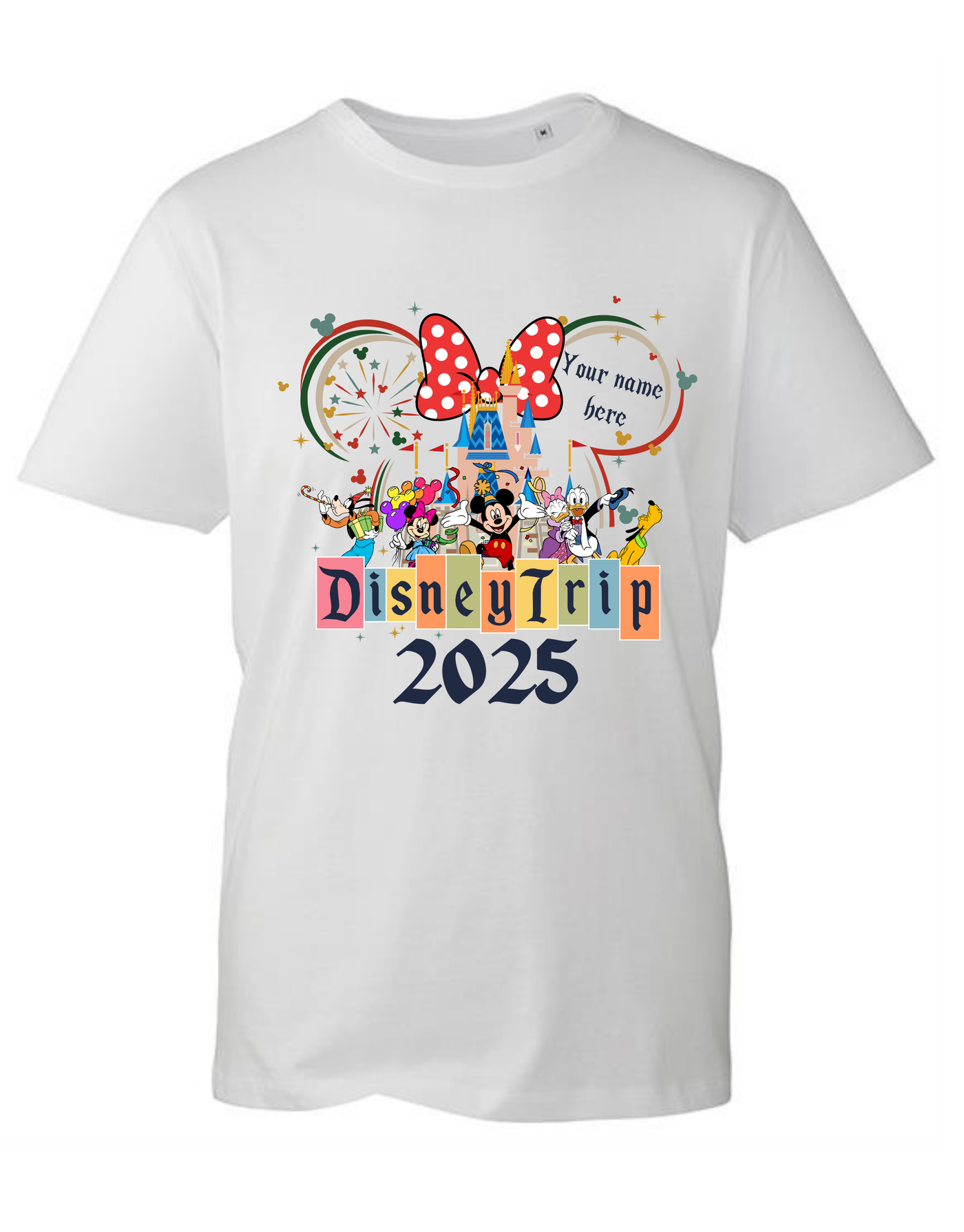 Disney Trip 2025 Personalised Adult Unisex Organic T-Shirt