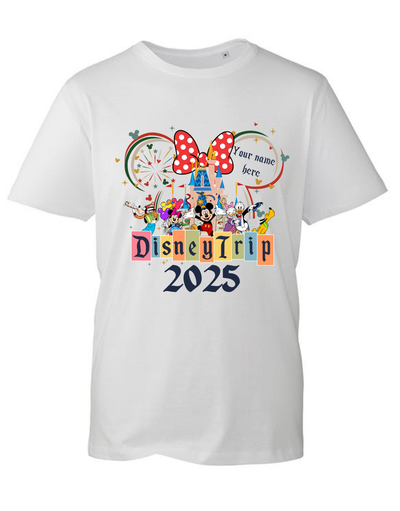 Disney Trip 2025 Personalised Childrens Unisex Organic T-Shirt