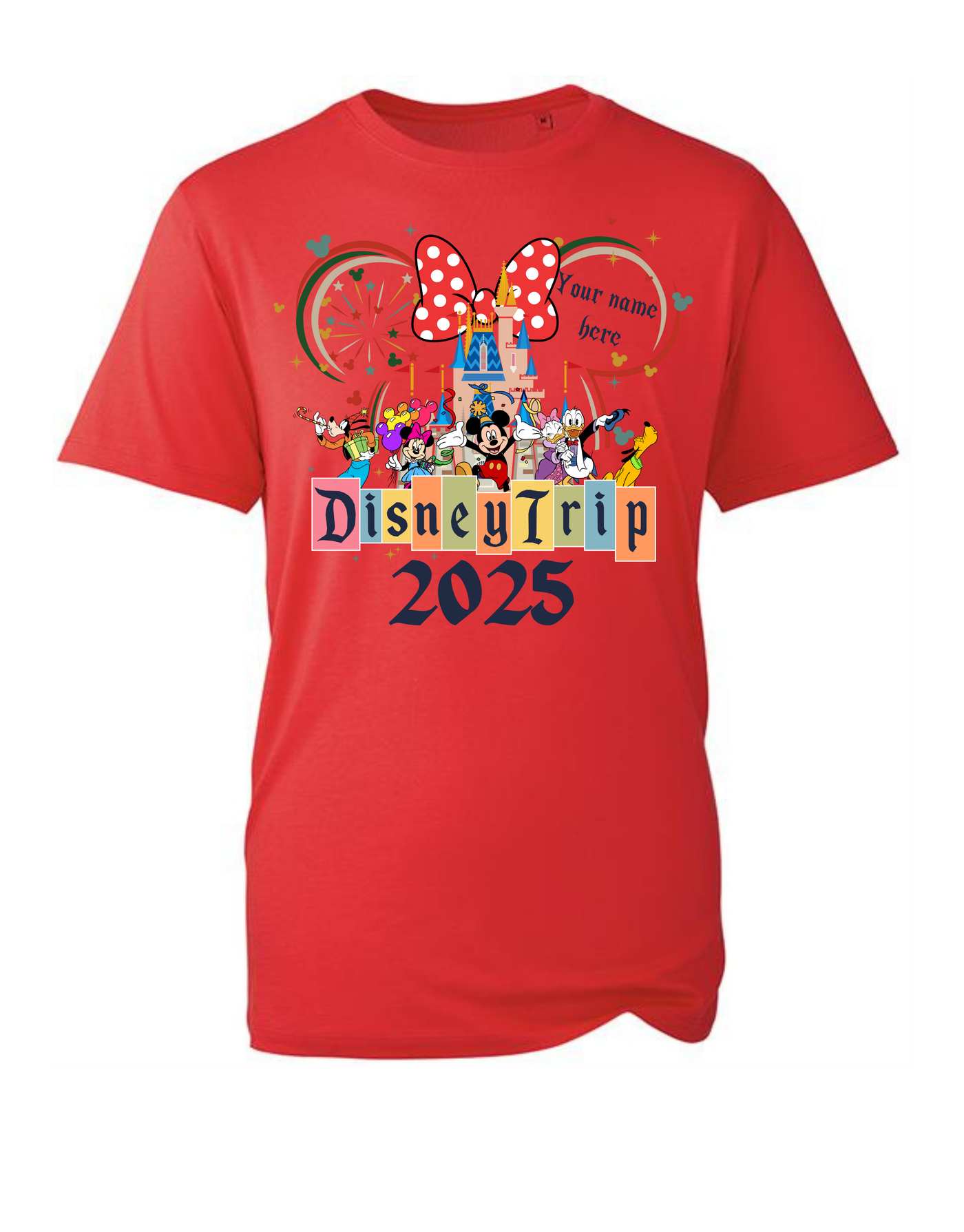 Disney Trip 2025 Personalised Adult Unisex Organic T-Shirt