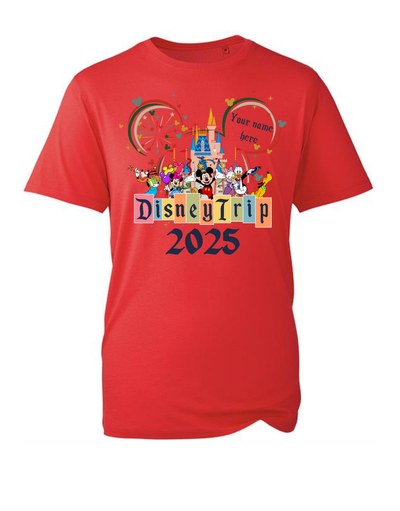 Disney Trip 2025 Personalised Adult Unisex Organic T-Shirt