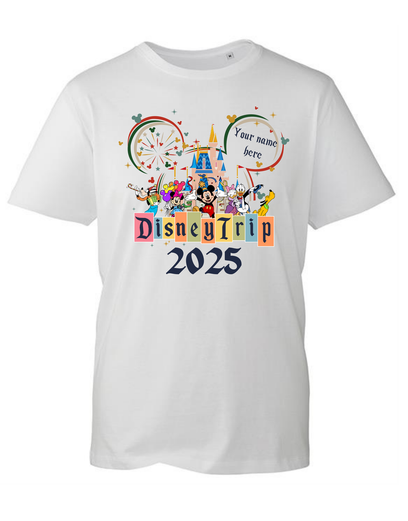 Disney Trip 2025 Personalised Adult Unisex Organic T-Shirt