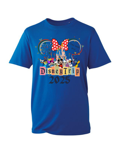 Disney Trip 2025 Personalised Adult Unisex Organic T-Shirt