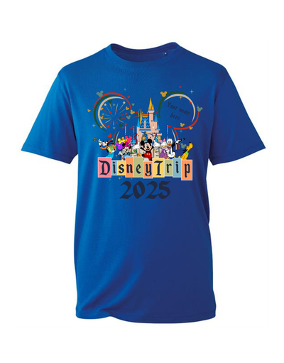 Disney Trip 2025 Personalised Adult Unisex Organic T-Shirt