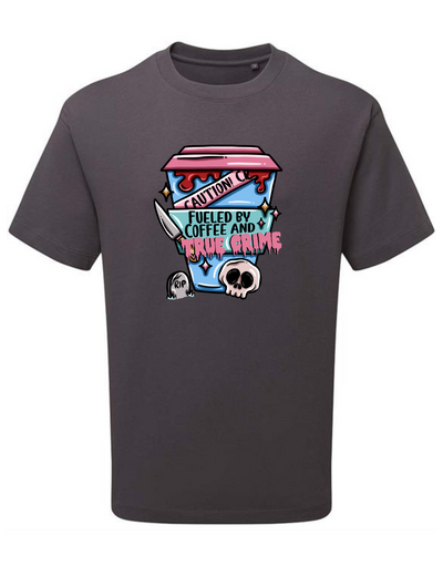 Slate "Fueled By True Crime" Unisex Organic T-Shirt