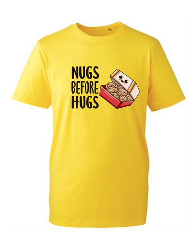 Yellow "Nugs Before Hugs" Unisex Organic T-Shirt
