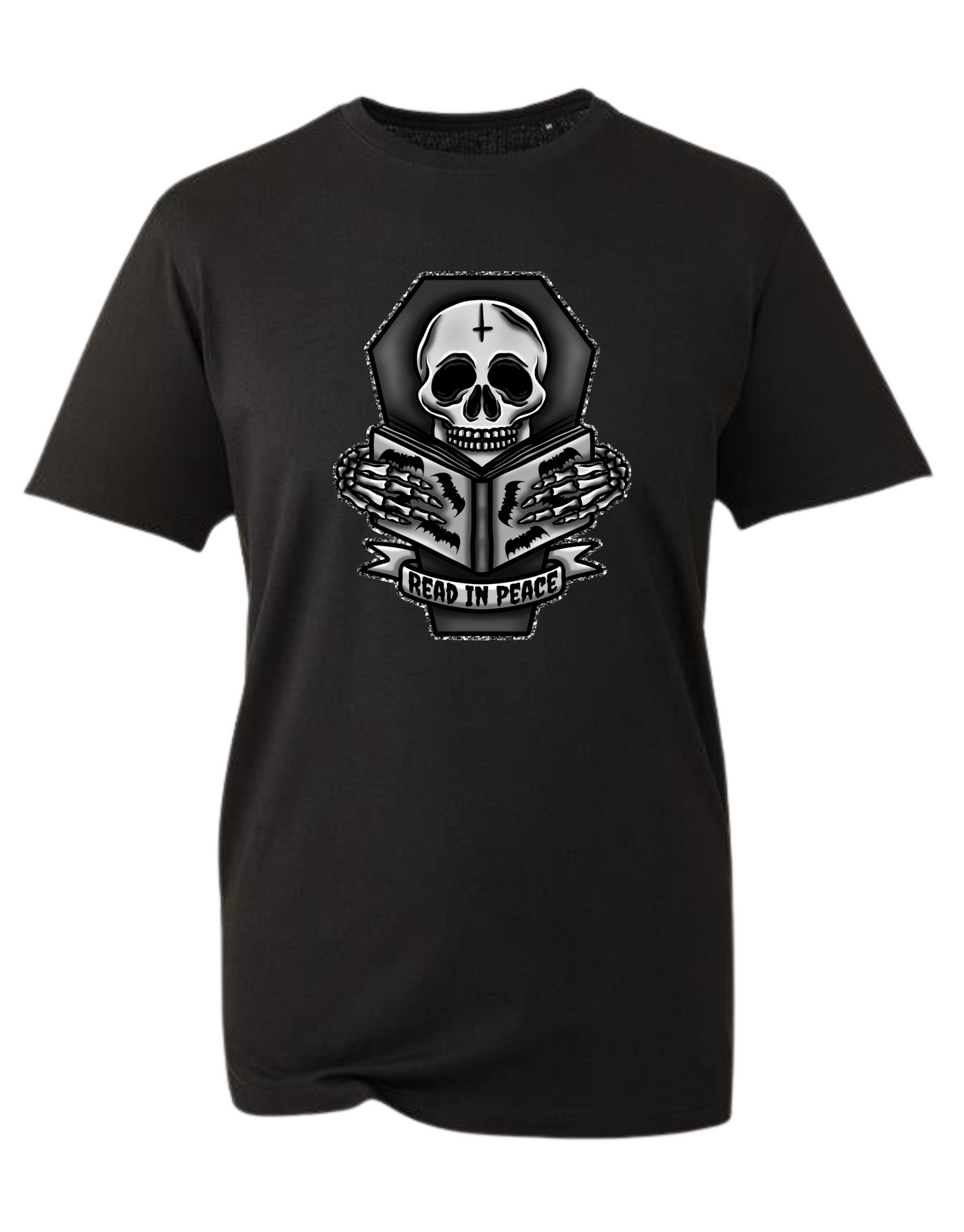 Black "Read In Peace" Unisex Organic T-Shirt
