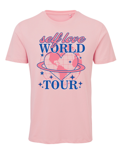 Light Pink "Self Love World Tour" Unisex Organic T-Shirt